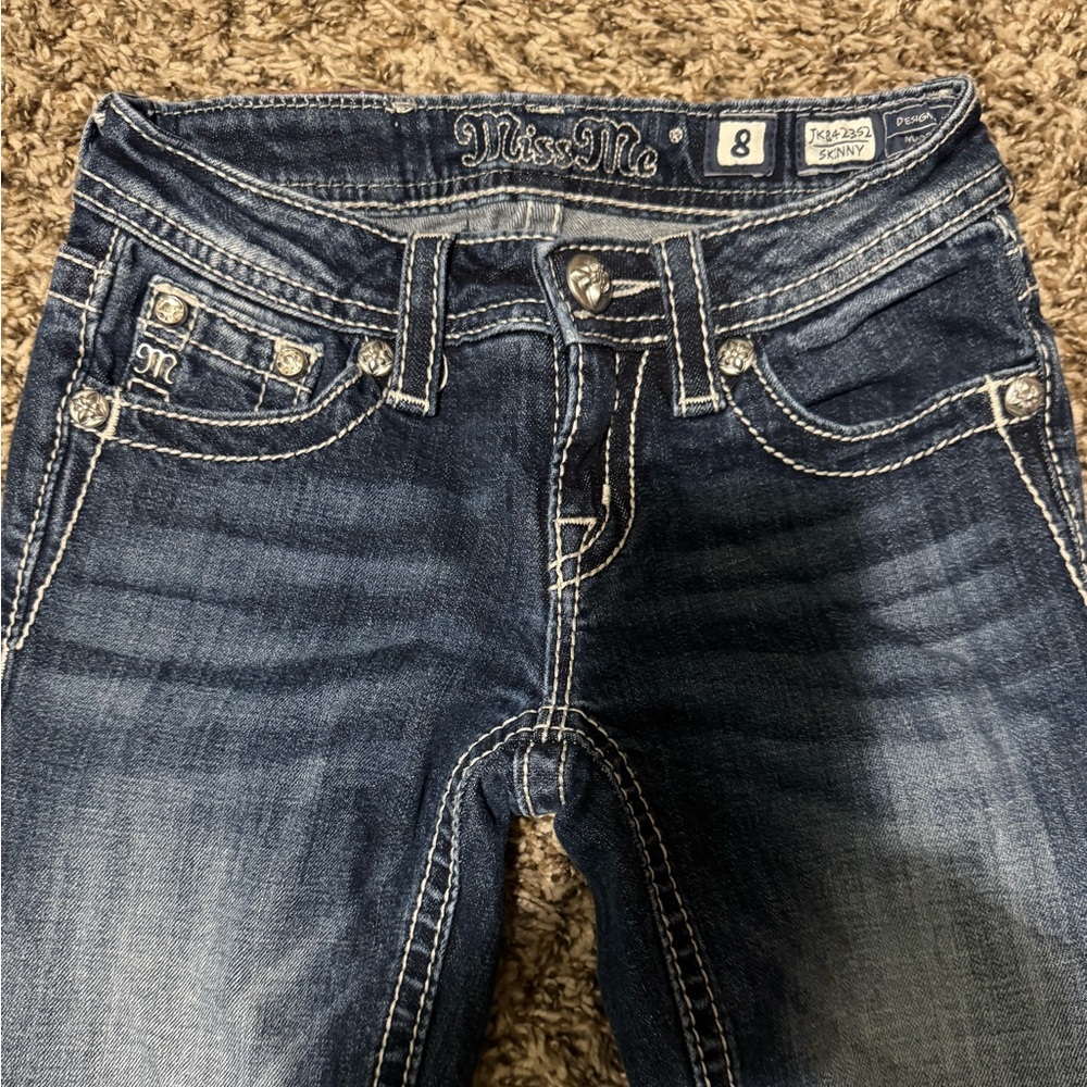 Miss Me Kids Dark Blue Jeans with Embellished Pockets